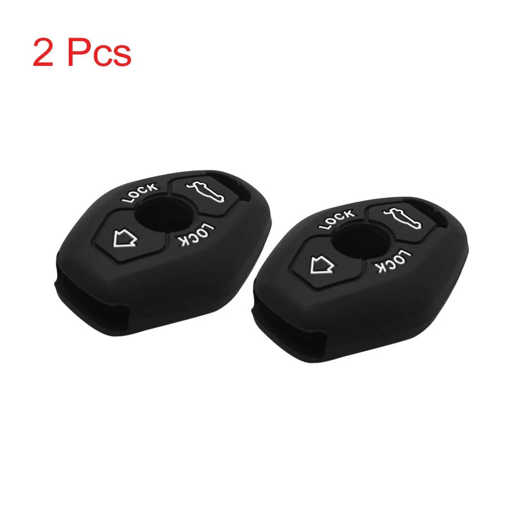 2X Black Silicone 2 Button Remote Key Cover for BMW 