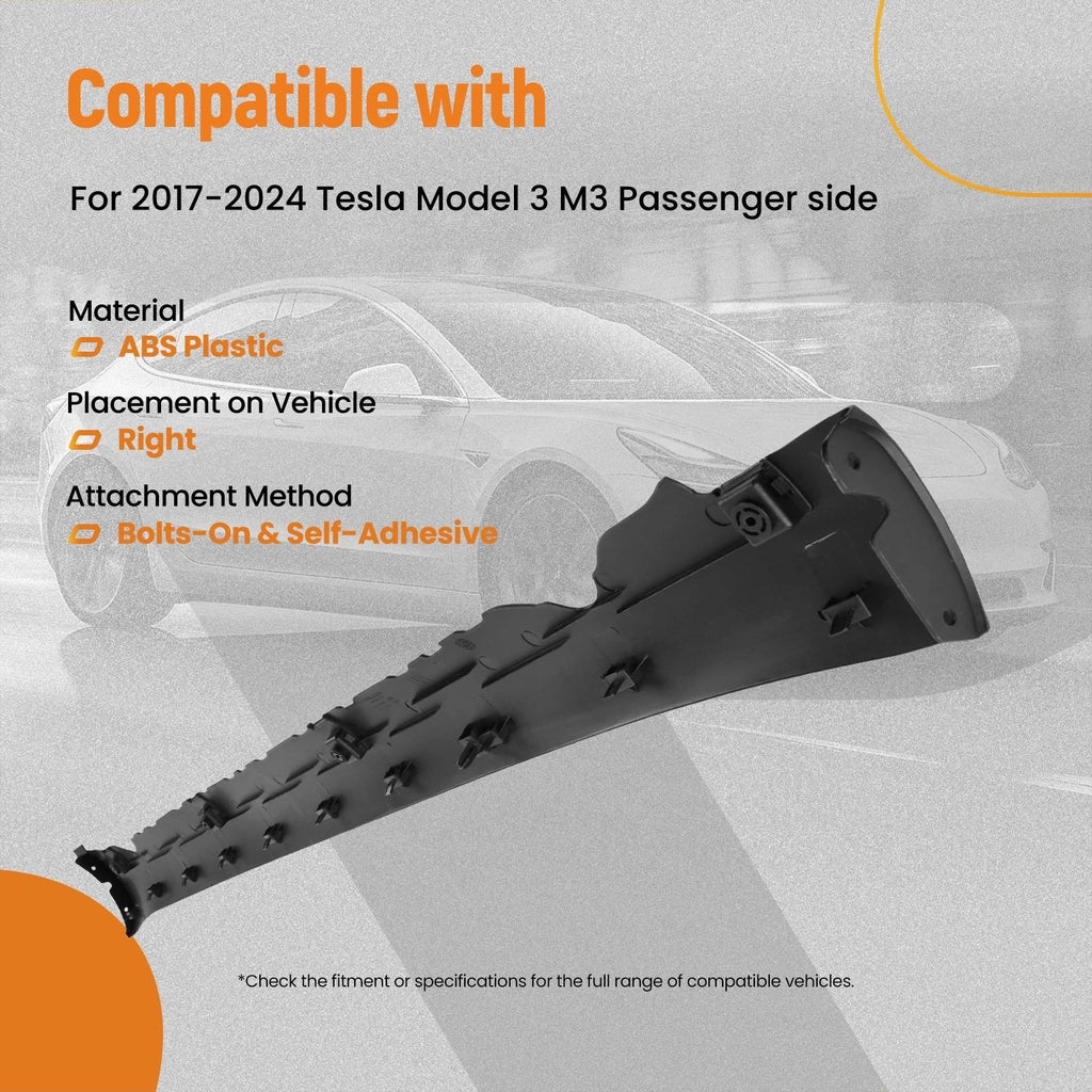 Lower Side Cover for Tesla Model 3 (2017–2024) 1089831-00-D Black