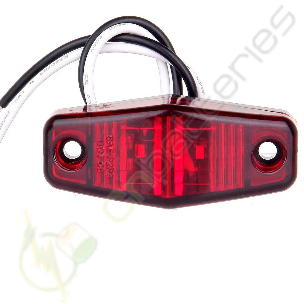 2X 6" Red Turn Signal Tail Stop Light for Trailer + Side Marker