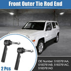 2X Front Inner Outer Tie Rod End 5183761AA for Dodge Chrysler Jeep 