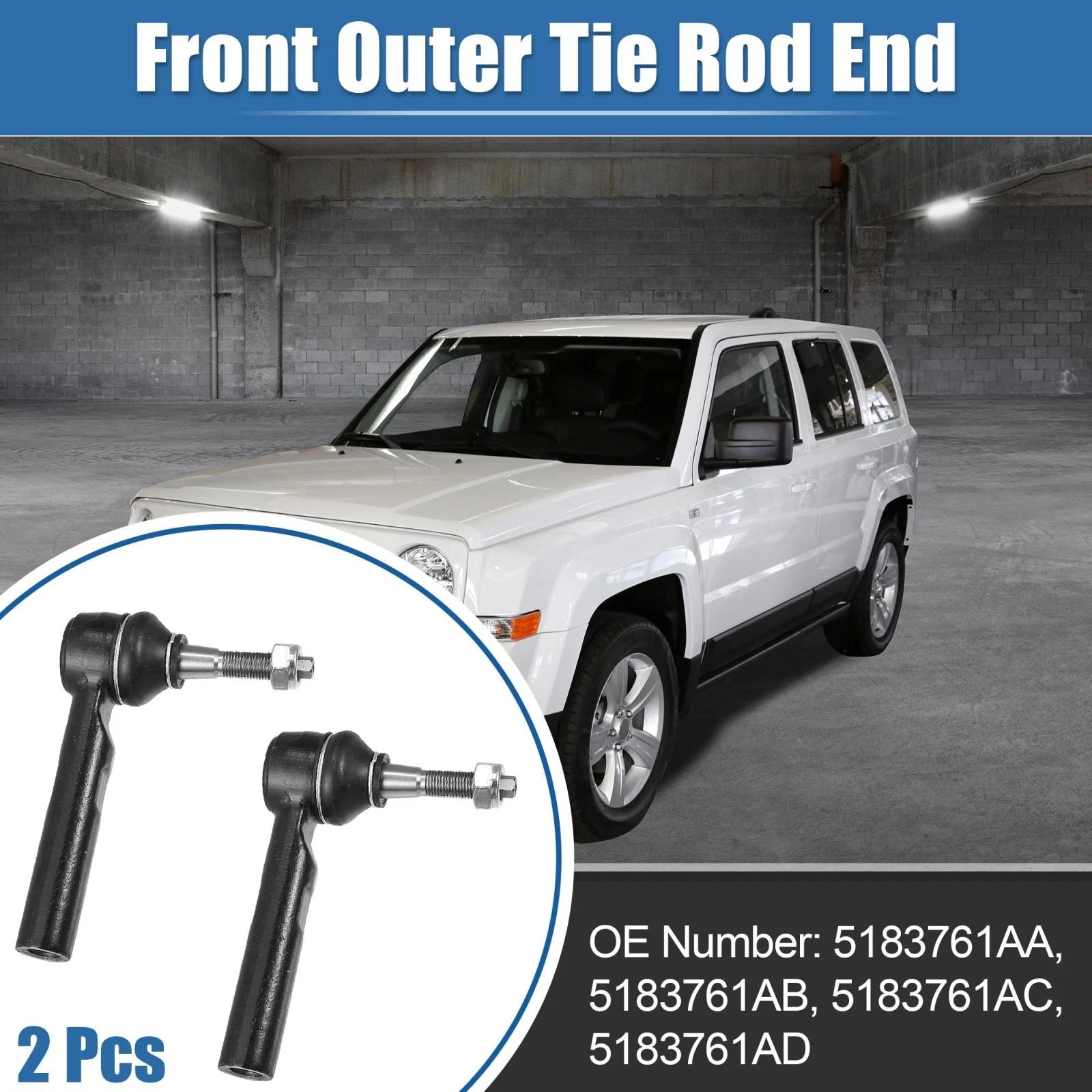 2X Front Inner Outer Tie Rod End 5183761AA for Dodge Chrysler Jeep 