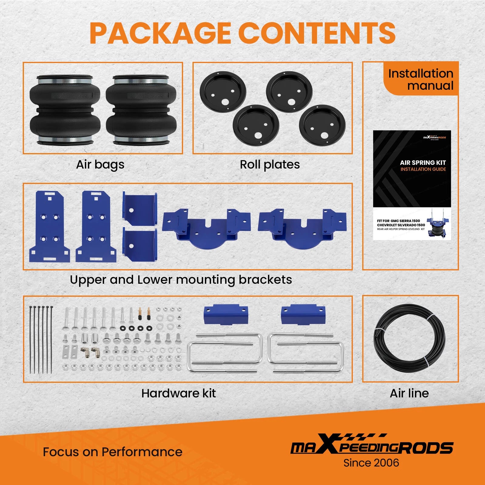 Air Spring Kit for GMC Sierra 1500 4WD/RWD (2019-2024)