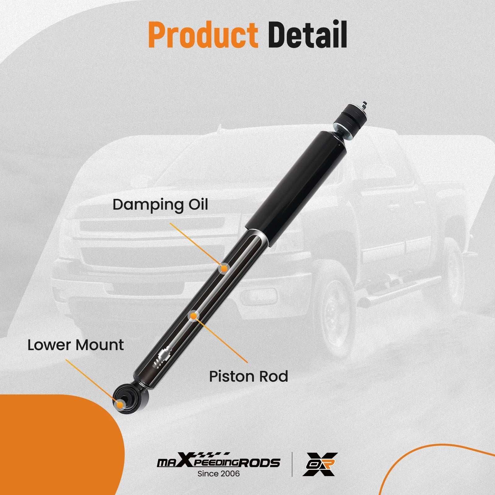 Rear Pair Shock Absorbers Struts for Acura RDX (2007–2012) 37326 349095 Steel