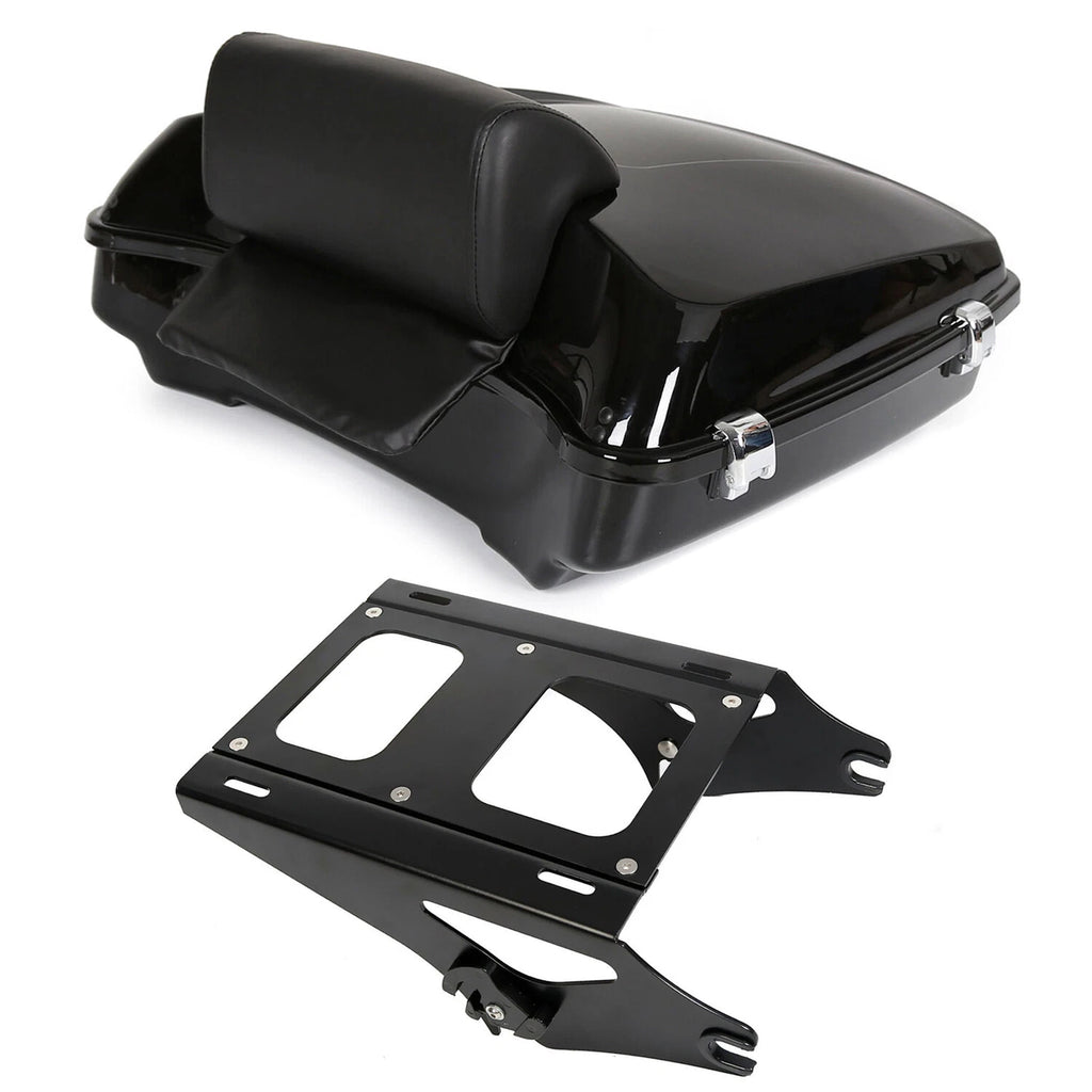 Black Razor Pack Trunk with Rack Latch for Harley Touring Road Glide (2014–2026)