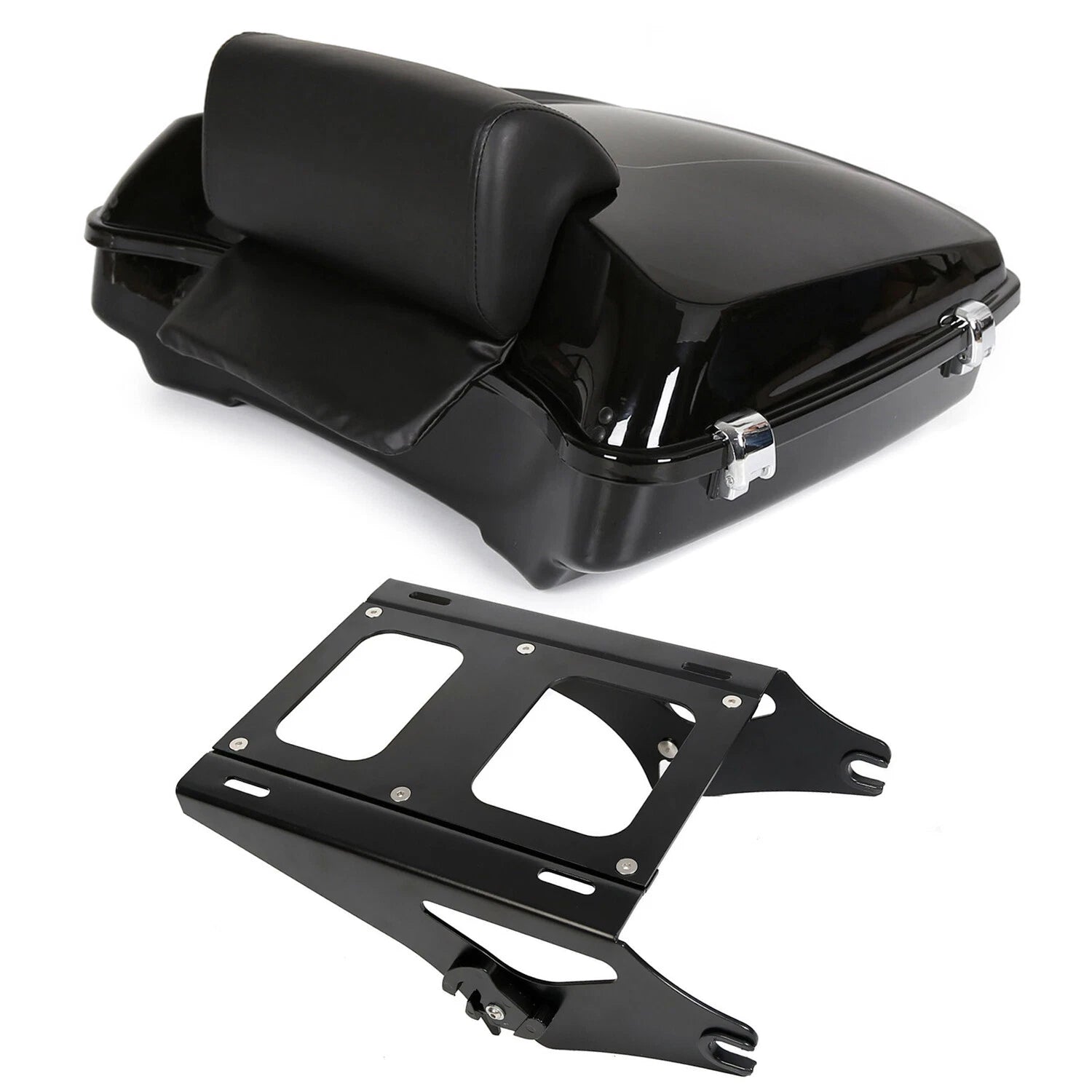 Black Razor Pack Trunk with Rack Latch for Harley Touring Road Glide (2014–2026)