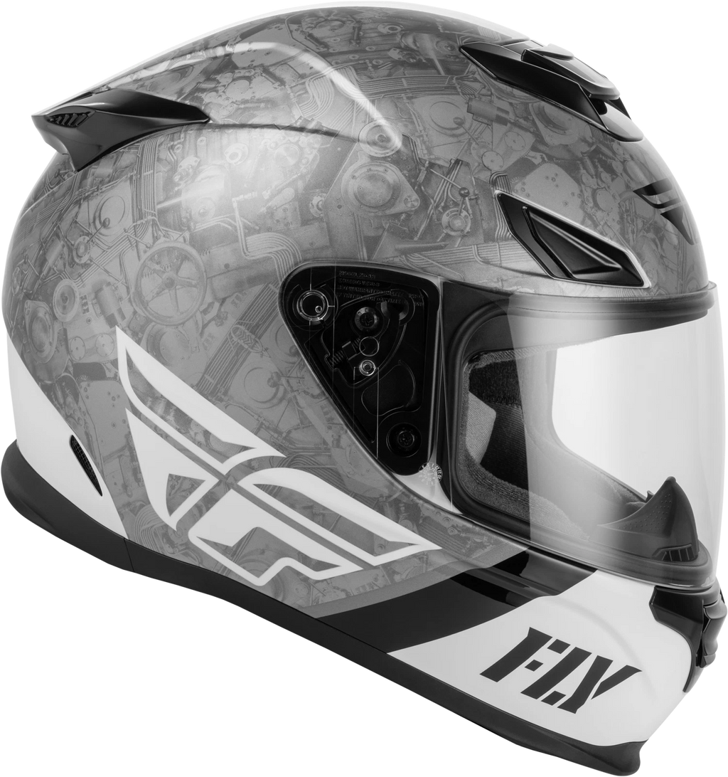 Fly Racing Sentinel Mech Helmet Large for Street Riding (Black/White/Grey)