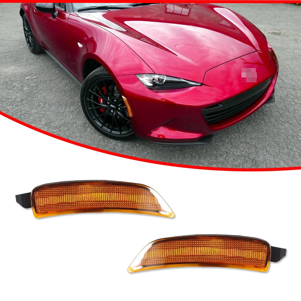 2X Amber Lens Front Side Marker Lights for Mazda MX-5 Miata (2016–2022)