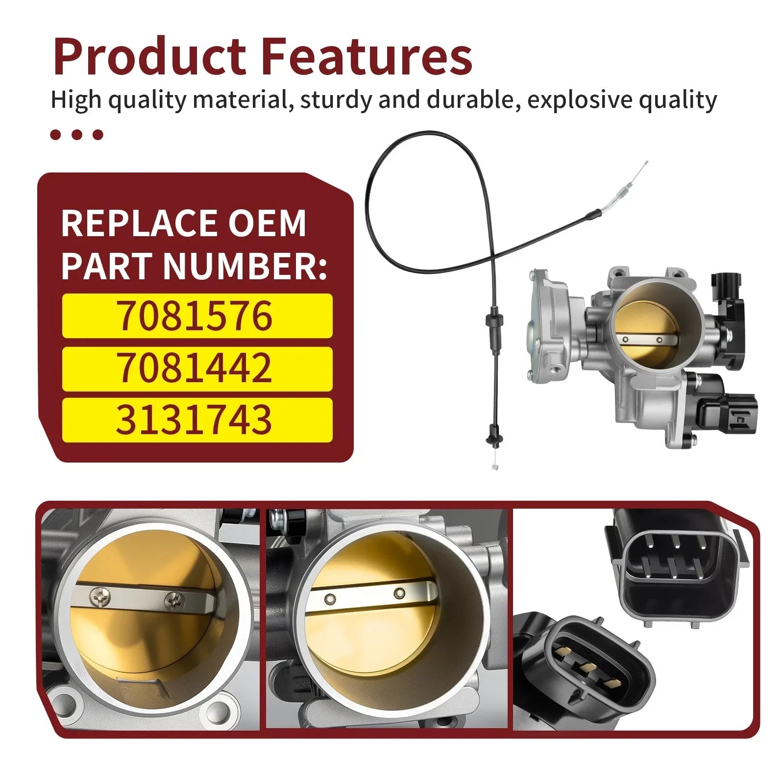 Throttle Body w/ Cable for Polaris Sportsman 550 Touring (2012–2014)