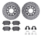 Set of 2 Brake Disc and Pad Kits for VW A3 (Rear)