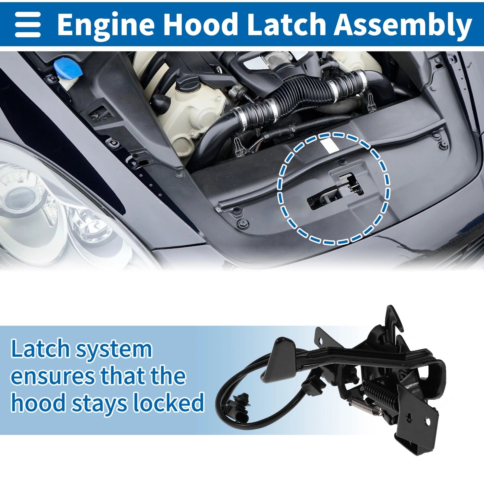 Hood Latch Assembly for Hyundai Kona (2018–2023) No. 81130J9000
