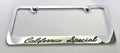 California Special License Plate Frame for Ford Mustang (Chrome w Black Logo)