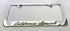 California Special License Plate Frame for Ford Mustang (Chrome w Black Logo)