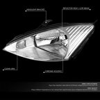 Driver Side Chrome Headlight Lamp Assembly for Ford Focus (2000–2002)
