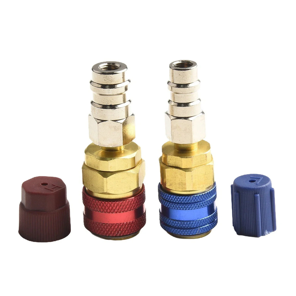 2x Replace Car A/C Air Condition Low/High R134 Quick Coupler Extension Adapters