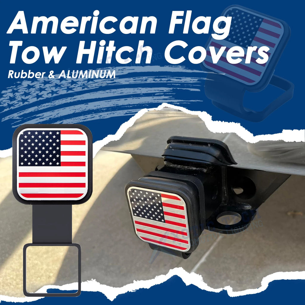 Blue Universal Flag Tow Hitch Covers for Tube Receiver (2010-2020)
