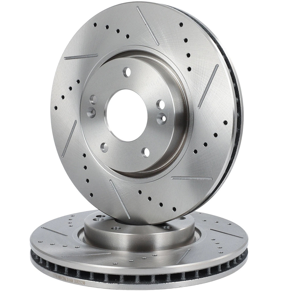 Front Drilled Slotted Brake Rotors for Hyundai Sonata (2006–2010)