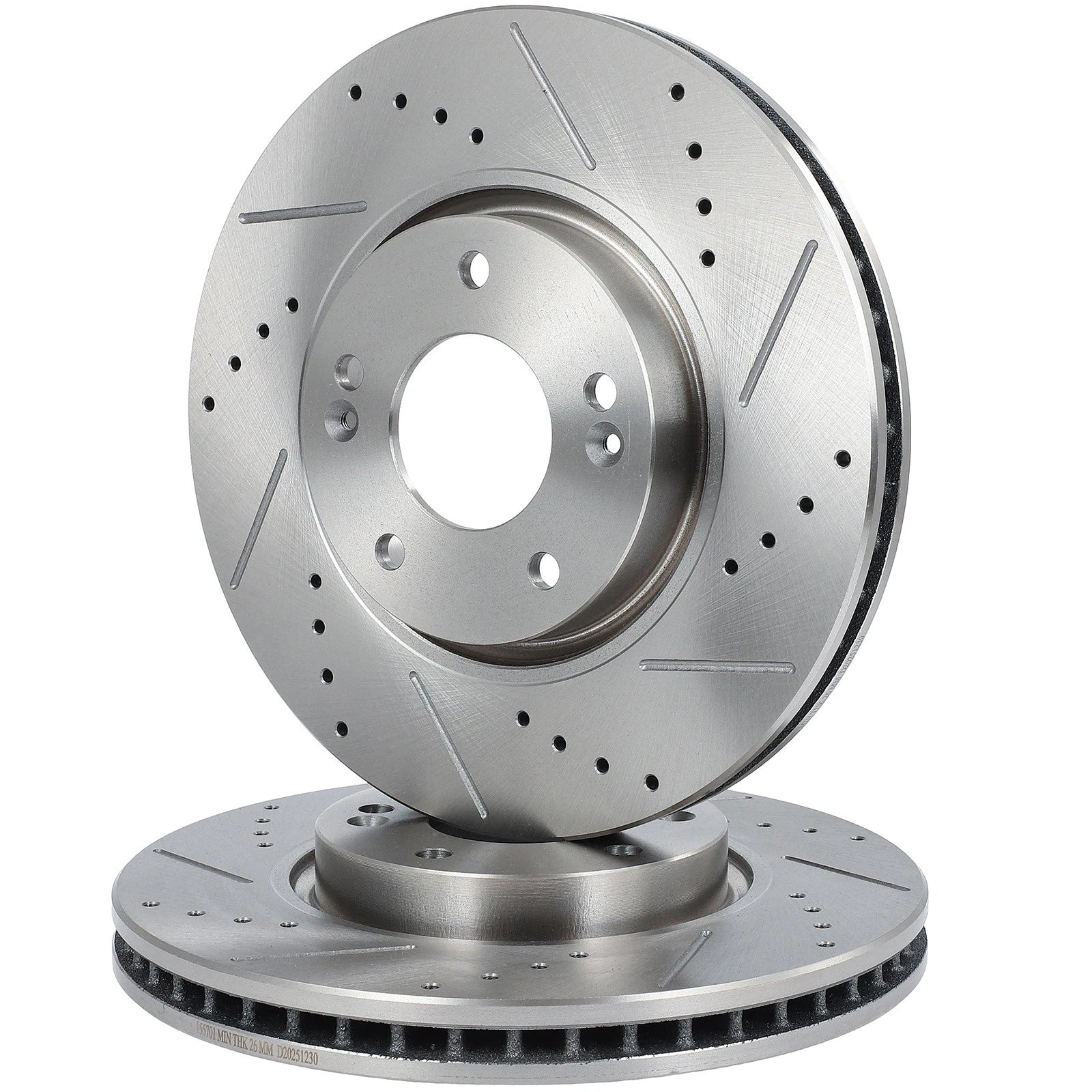 Front Drilled Slotted Brake Rotors for Hyundai Sonata (2006–2010)