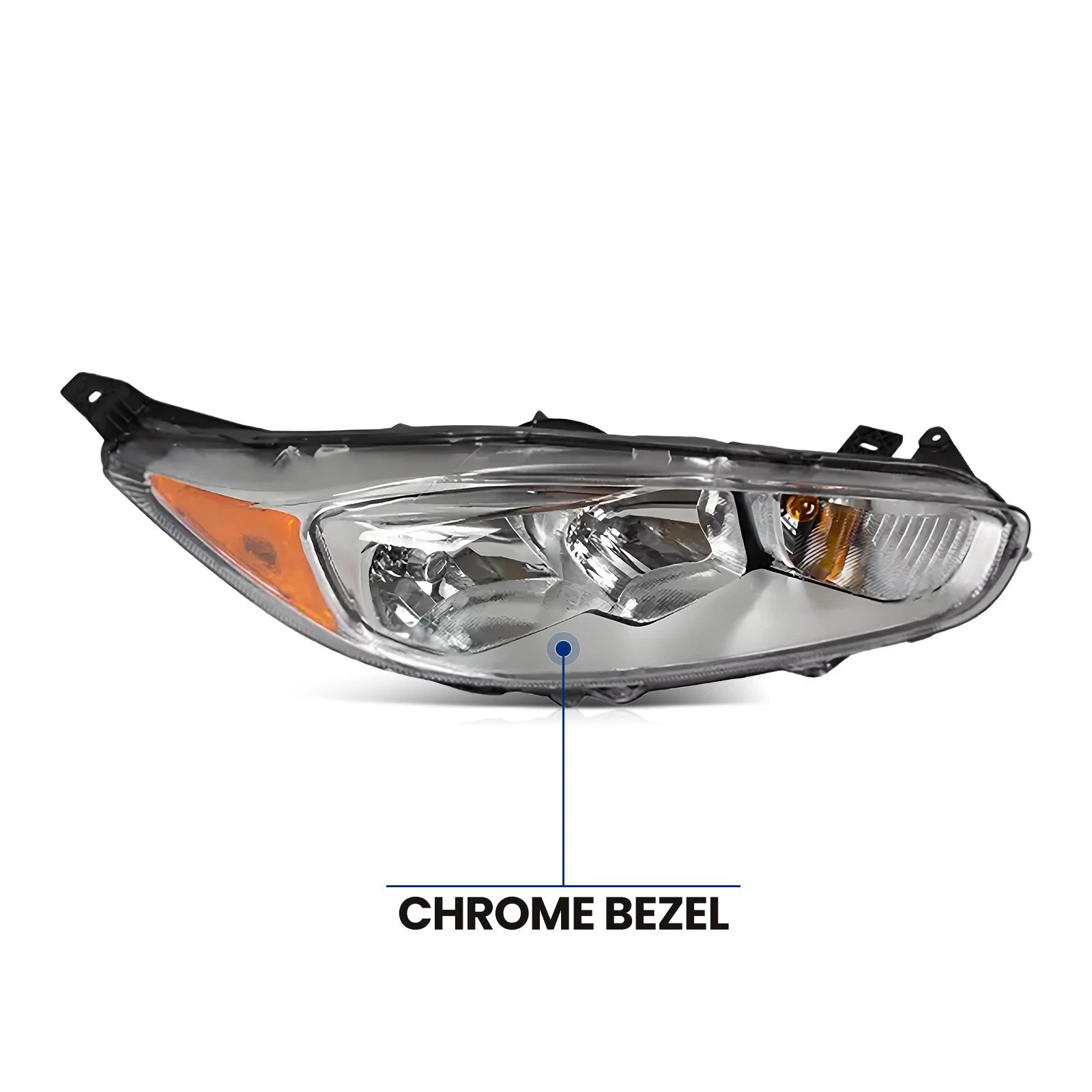 Halogen Headlight with Bulb for Ford Fiesta (2014–2018) Right Passenger Side