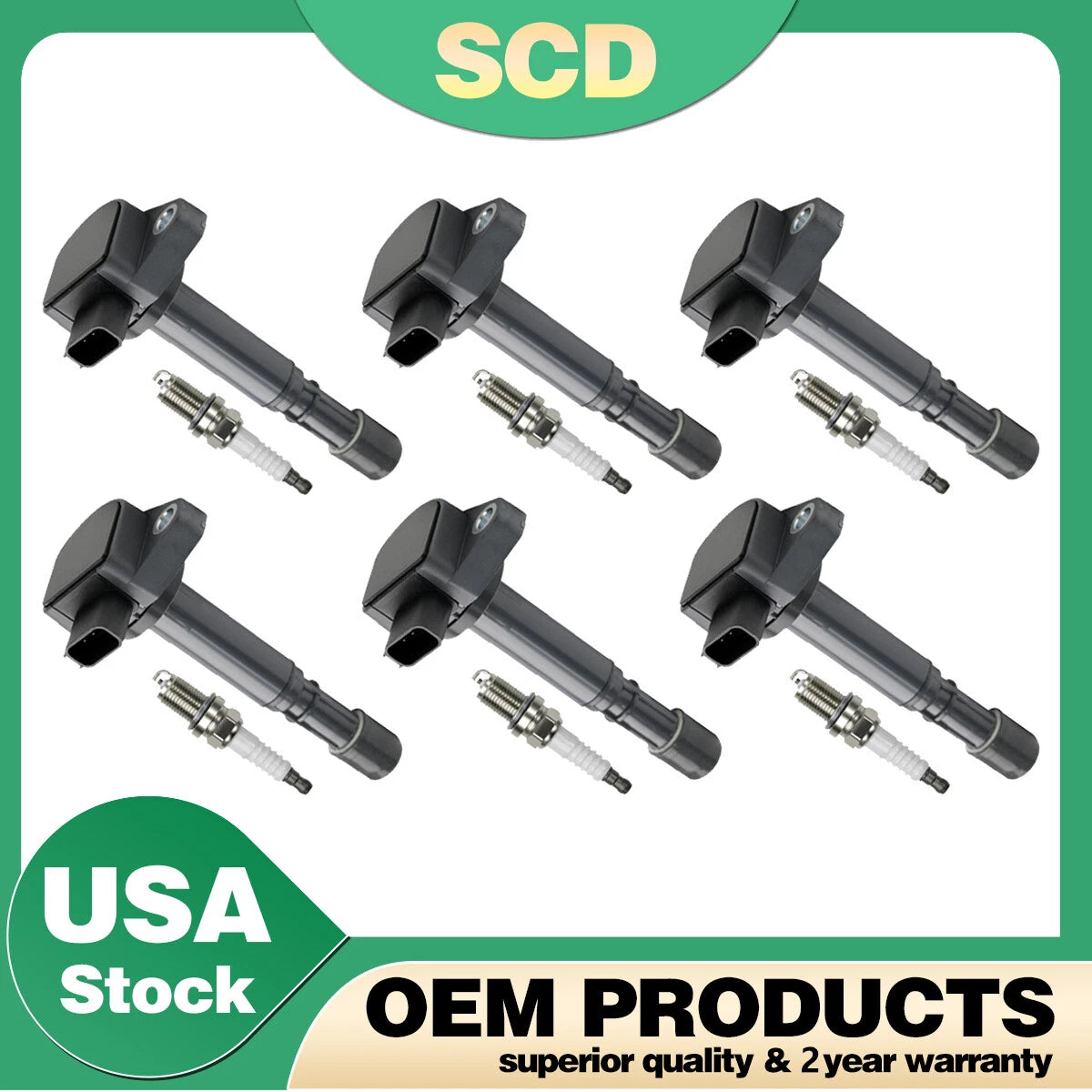 6X UF400 Ignition Coils & Spark Plugs for Acura MDX Honda Civic Pilot (1996–2021)
