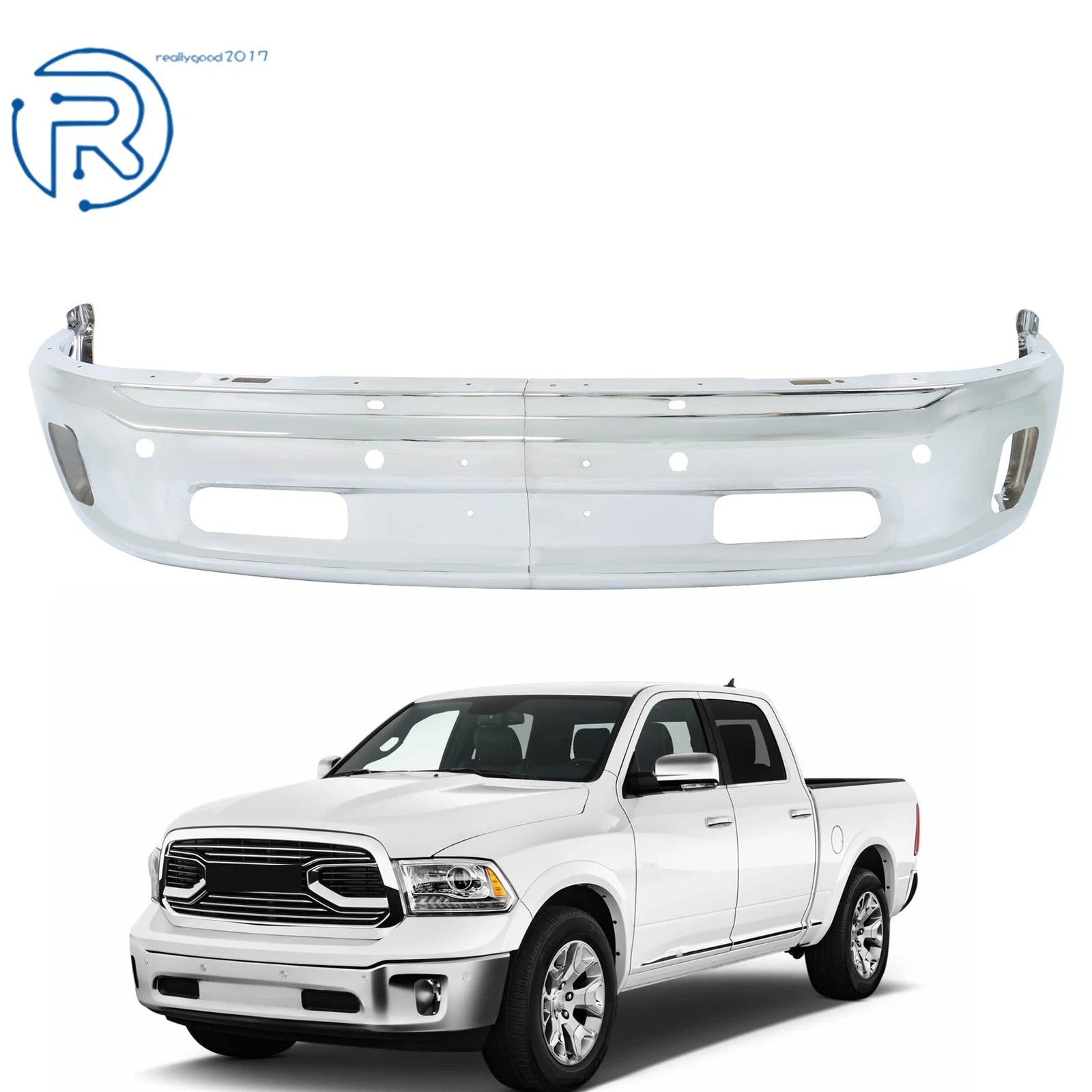 Front Lower Bumper Face Bar Steel Chrome for RAM 1500 (2013-2024)