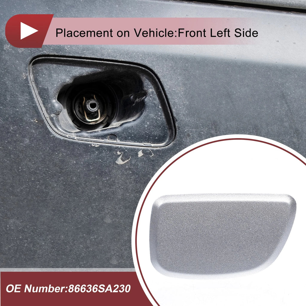Front Left Washer Nozzle Cover Cap for Subaru Forester (2005–2007) Silver Tone