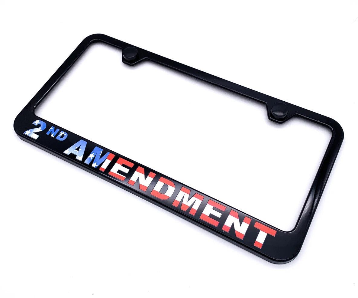 License Plate Frame Black Plastic Front for Jeep Wrangler (2007–2023)