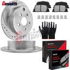 Set of 2 Rear Disc Rotors Ceramic Brake Pads for Scion TC (2005–2010)