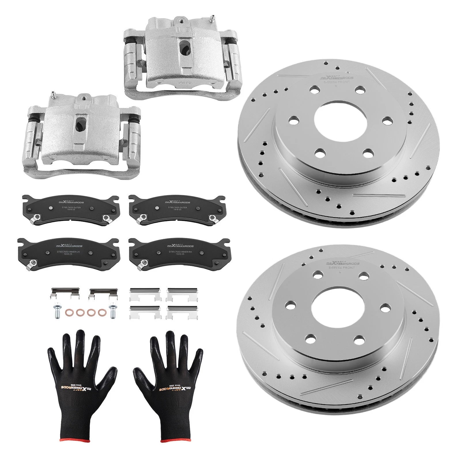 Front Drilled Rotors Brake Calipers Pads Kit for Chevy Silverado 1500 (1999–2006)
