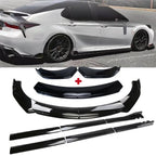 Front Bumper Lip Spoiler for Camry SE XSE (2018–2020) Glossy Black