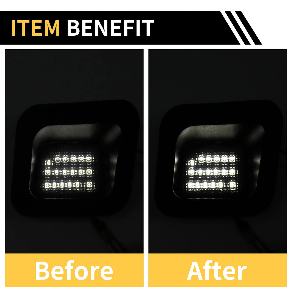 2X License Plate Light White for Dodge Ram 1500 2500 3500 (Smoked Lens)