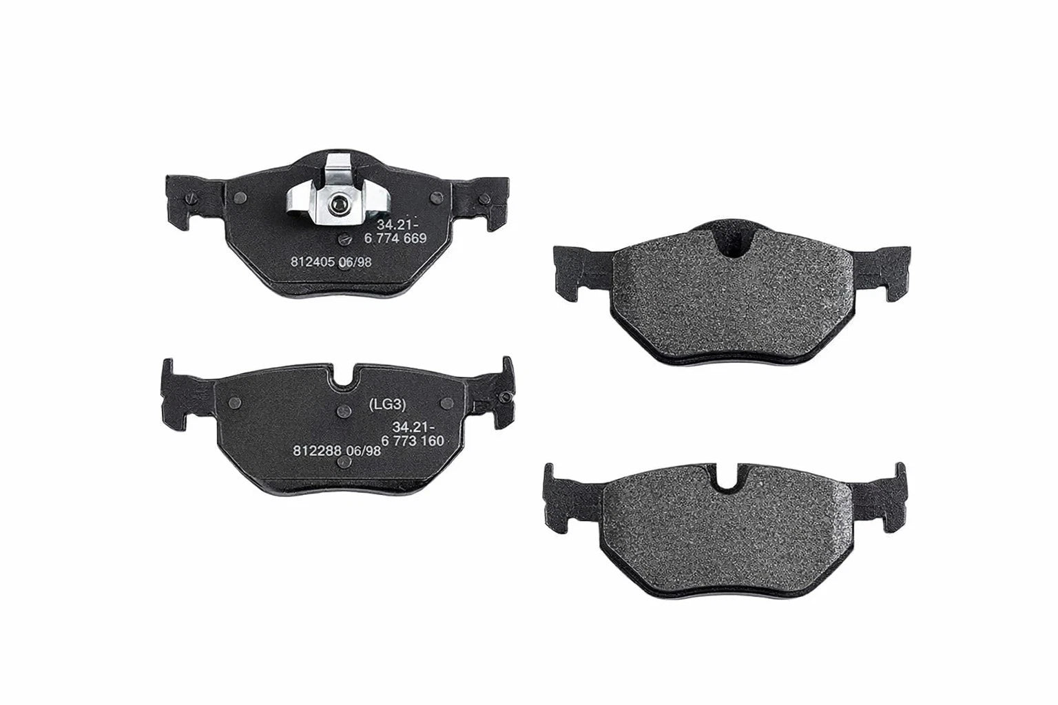 Set of 4 Rear Disc Brake Pads for BMW 128i, 328i, 328xi, 325i (2008–2013) 34216774692