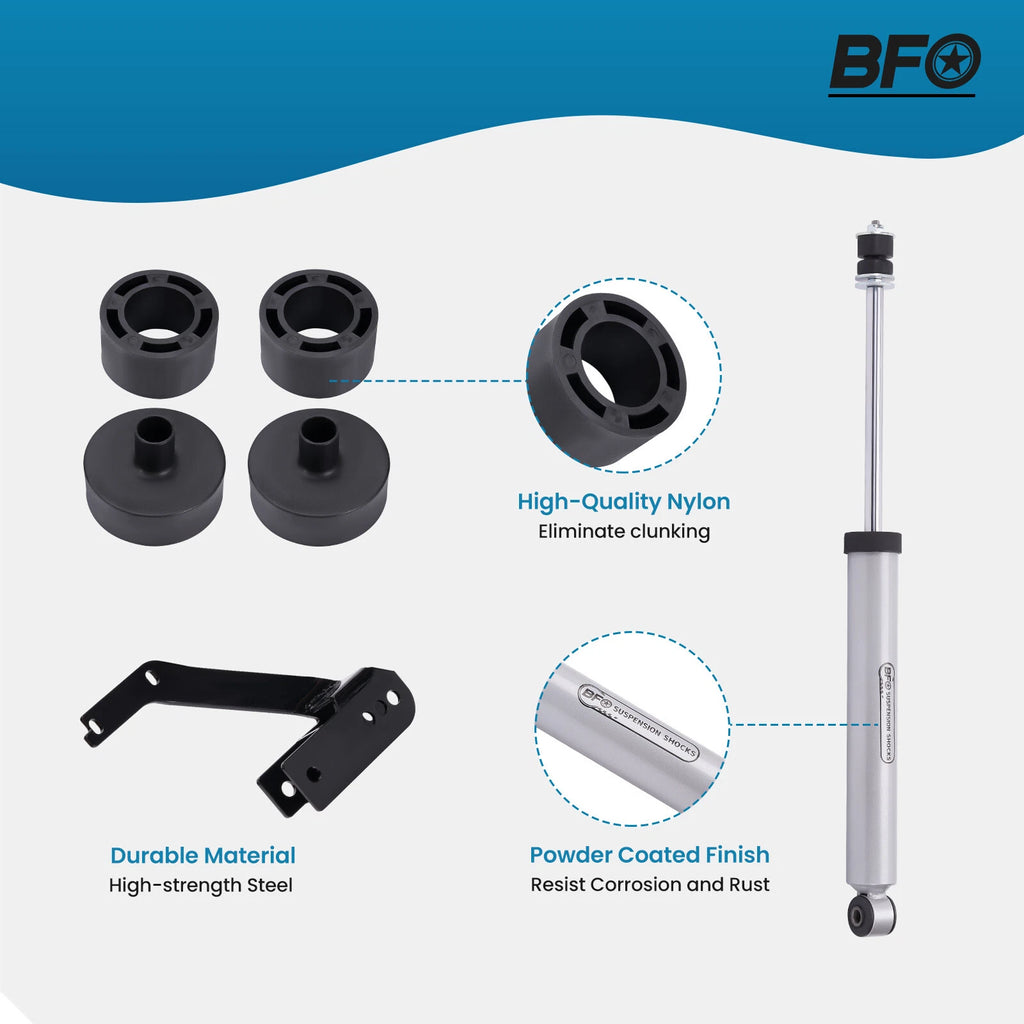 2.5 Inch Suspension Lift Kit with Shocks for Jeep Wrangler JK (2007–2018)