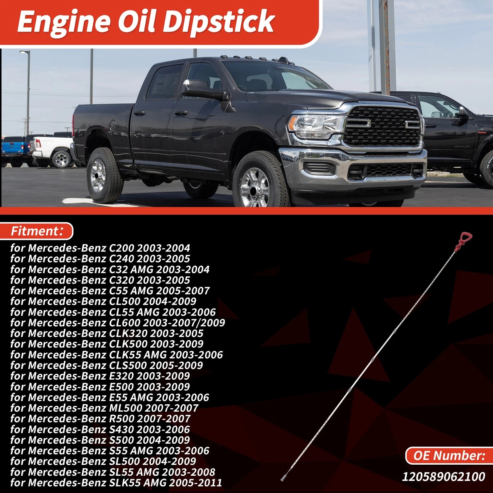 Oil Dipstick No. 120589062100 for Mercedes-Benz C200 (2003–2004)