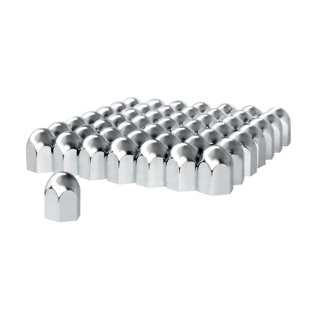 Chrome Lug Nut Covers Push-On 60 Pack for Universal Fit (1-1/2 in) (1990–2024)