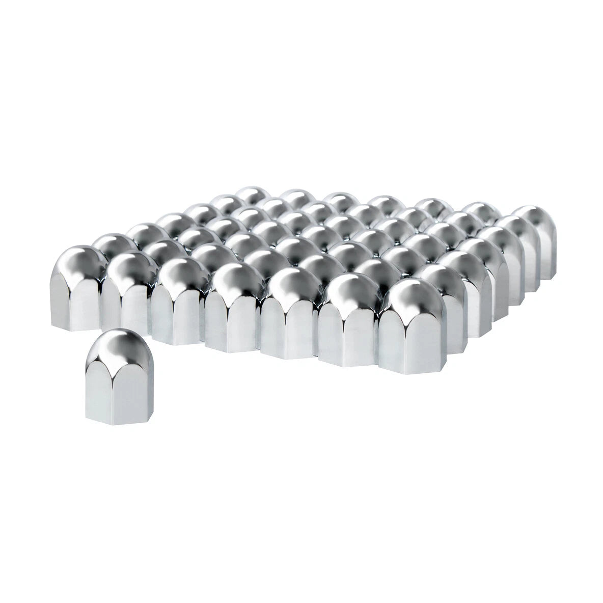 Chrome Lug Nut Covers Push-On 60 Pack for Universal Fit (1-1/2 in) (1990–2024)