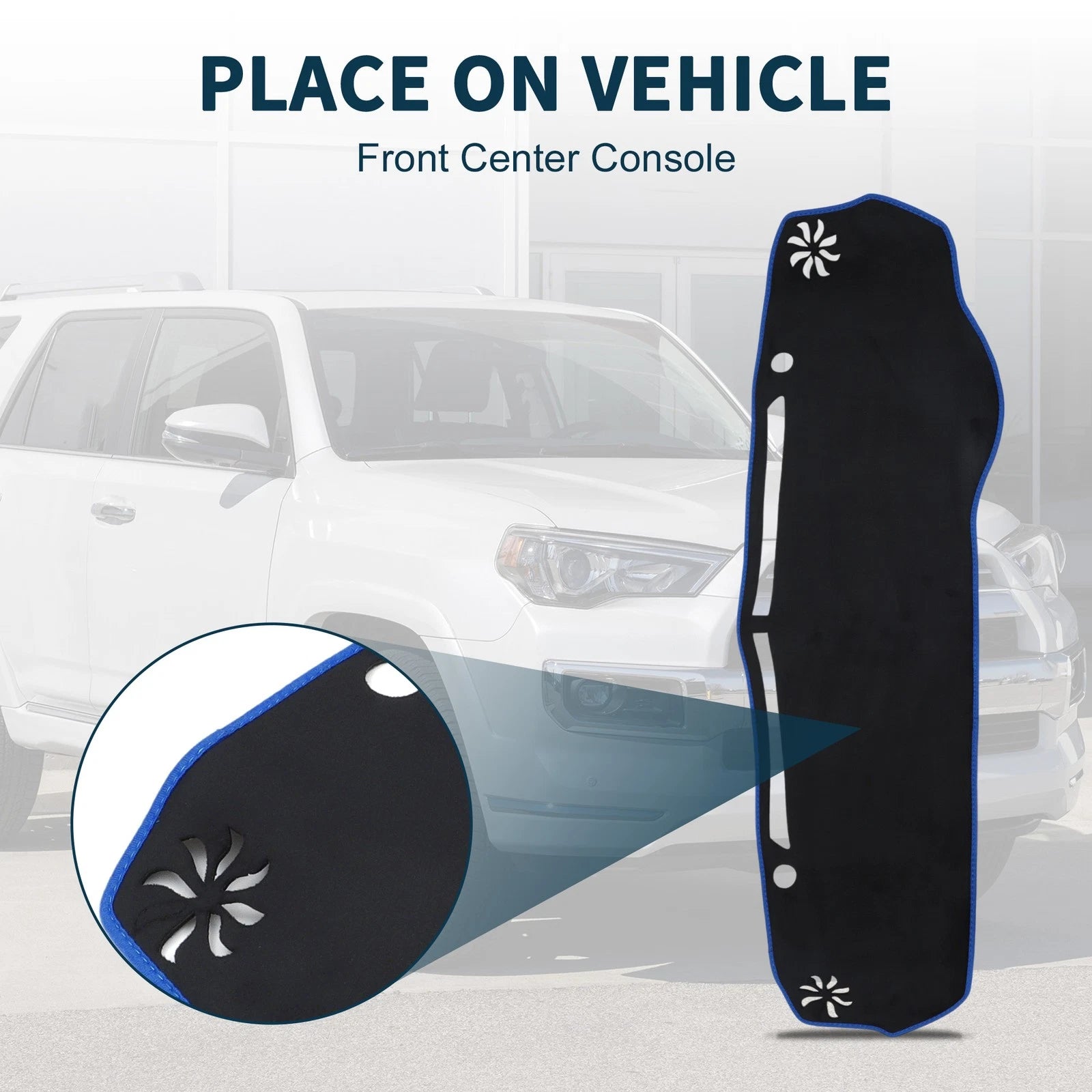 Dashboard Dash Cover Mat for Mazda Flair Crossover (Set of 2) Black Blue