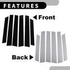 Set of 6 Car Pillar Window Trim Covers for Honda CR-V (2007–2011) Black