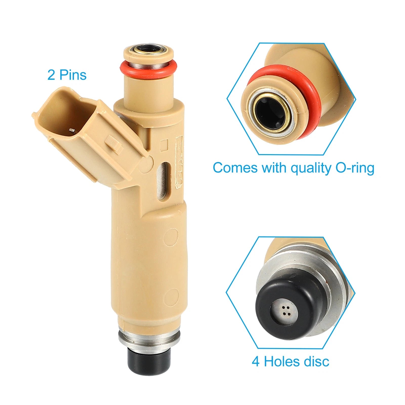 Set of 4 Fuel Injectors 23250-22070 for Toyota Corolla Matrix (2003–2006) 2ZZ-GE
