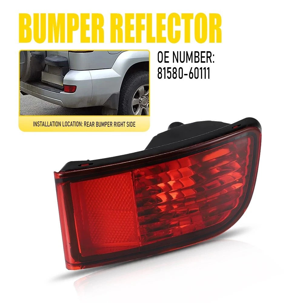 Rear Passenger Side Bumper Reflector for Toyota 4Runner Land Cruiser (2003–2005)