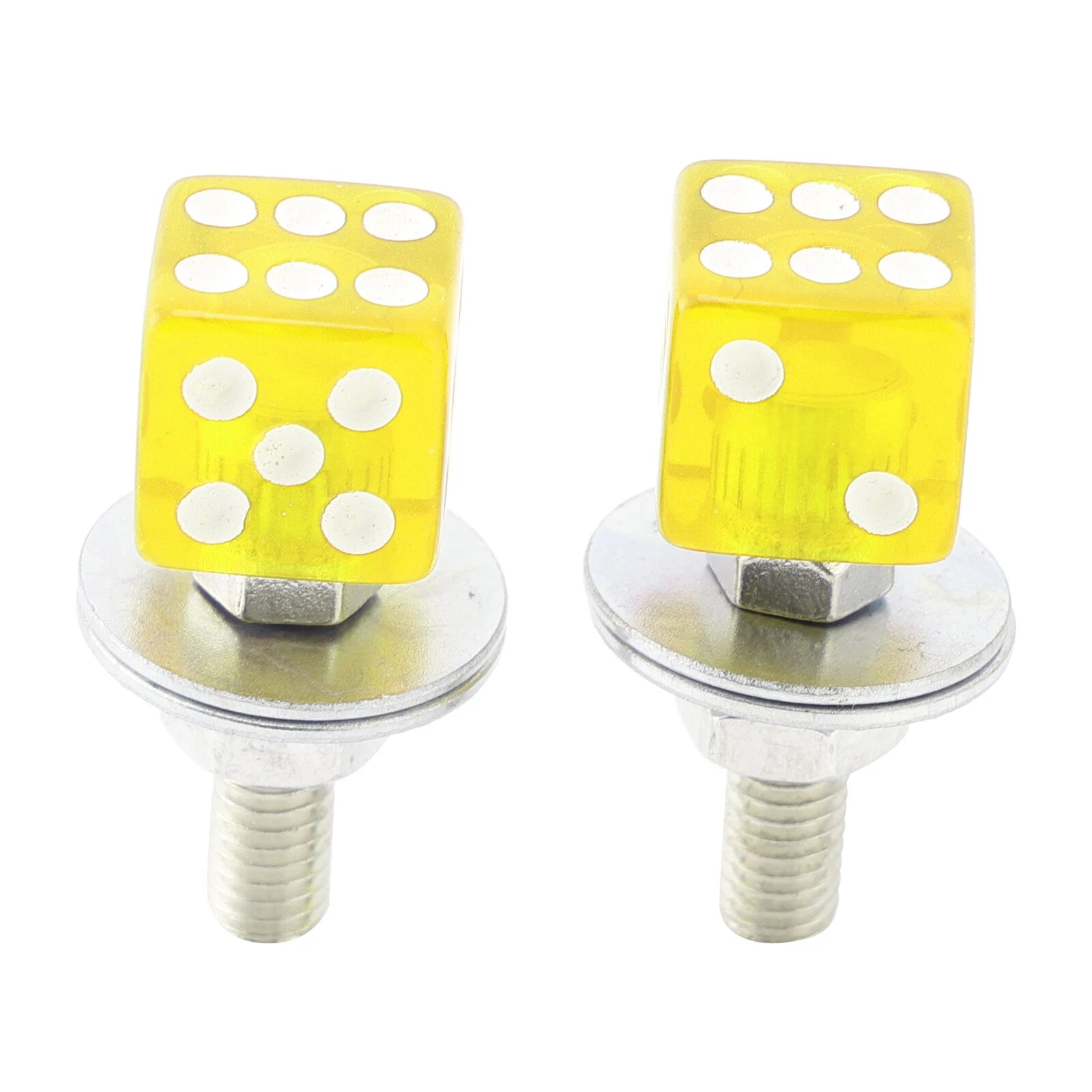Set of 4 M6 Plastic License Plate Frame Screws Bolts Yellow for Universal