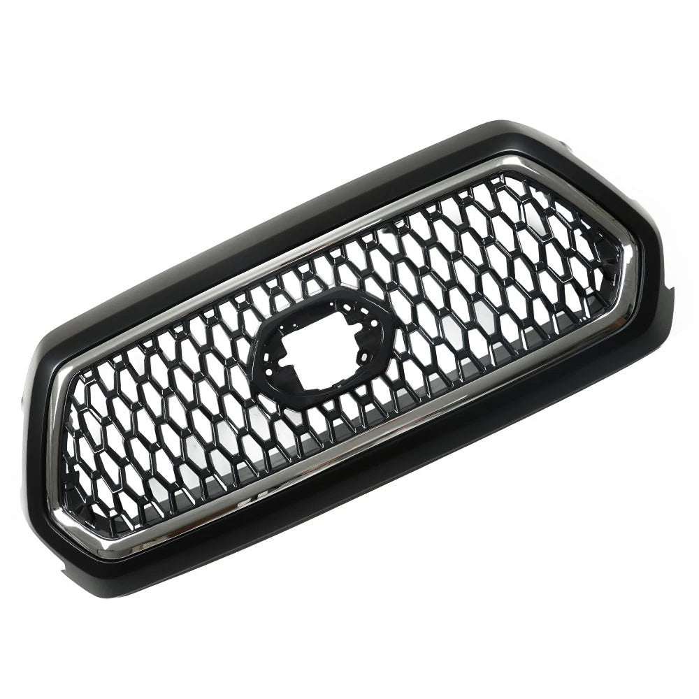 Front Upper Grille for Toyota Tacoma (2016–2021) Matte Black Chrome Gray