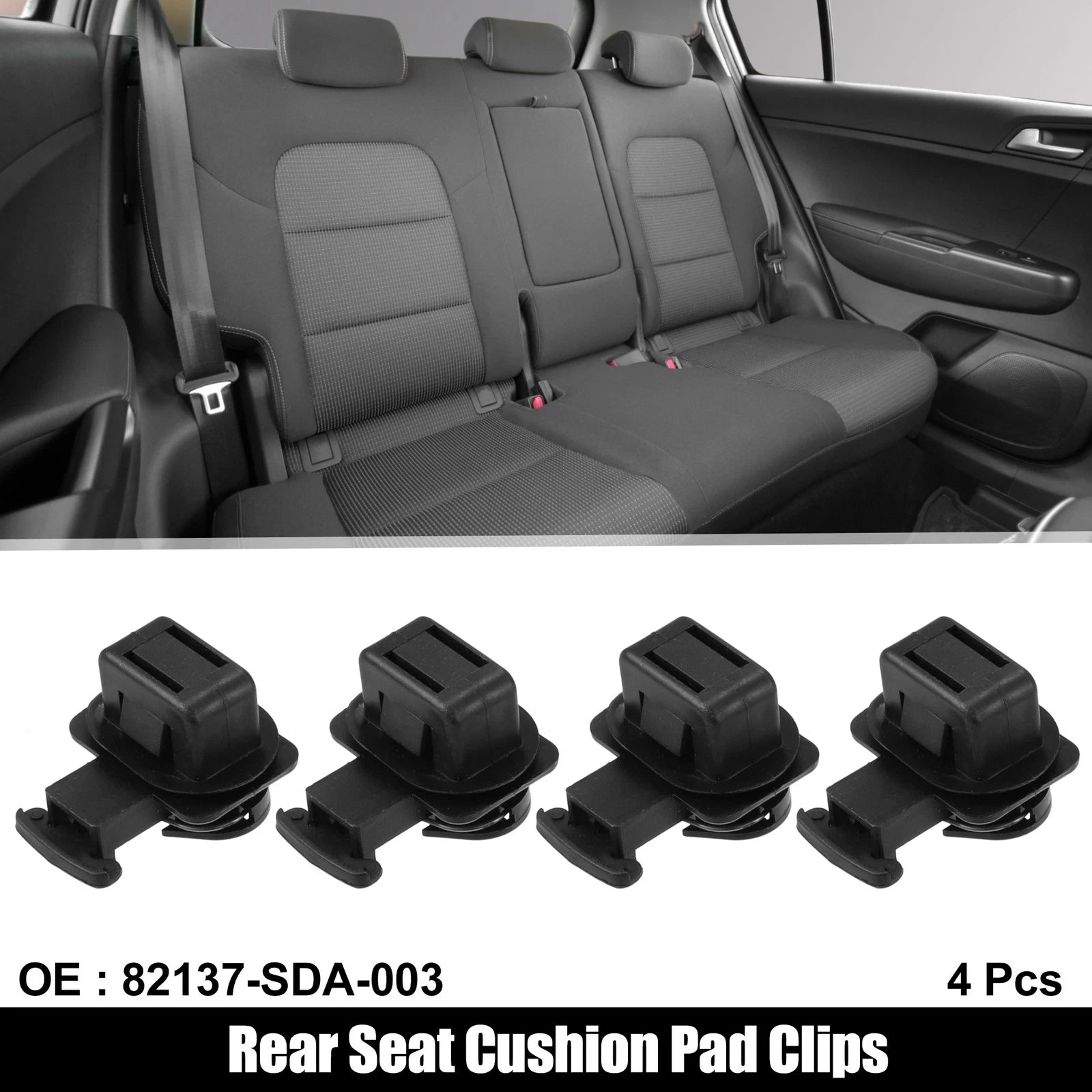 Set of 4 Rear Seat Cushion Pad Clips for Honda Accord (2003–2012)