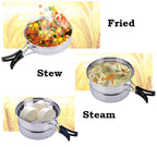 Set of 4 Portable Outdoor Cookware Camping Cooking Bowl Pan Pot