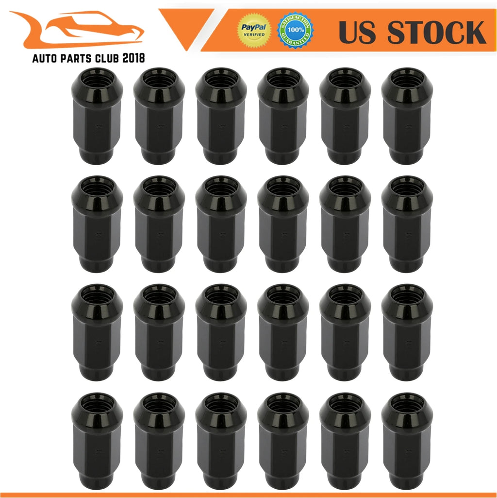 Set of 24 Black 14x2 Lug Nuts for Ford F-150, Expedition, Lincoln Navigator