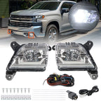 Clear Front Bumper Fog Lights for Chevy Silverado 1500 (2019–2020)