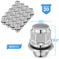 M12x1.5 Chrome Wheel Lug Nuts for Toyota Avalon Camry Highlander Lexus (20pc)