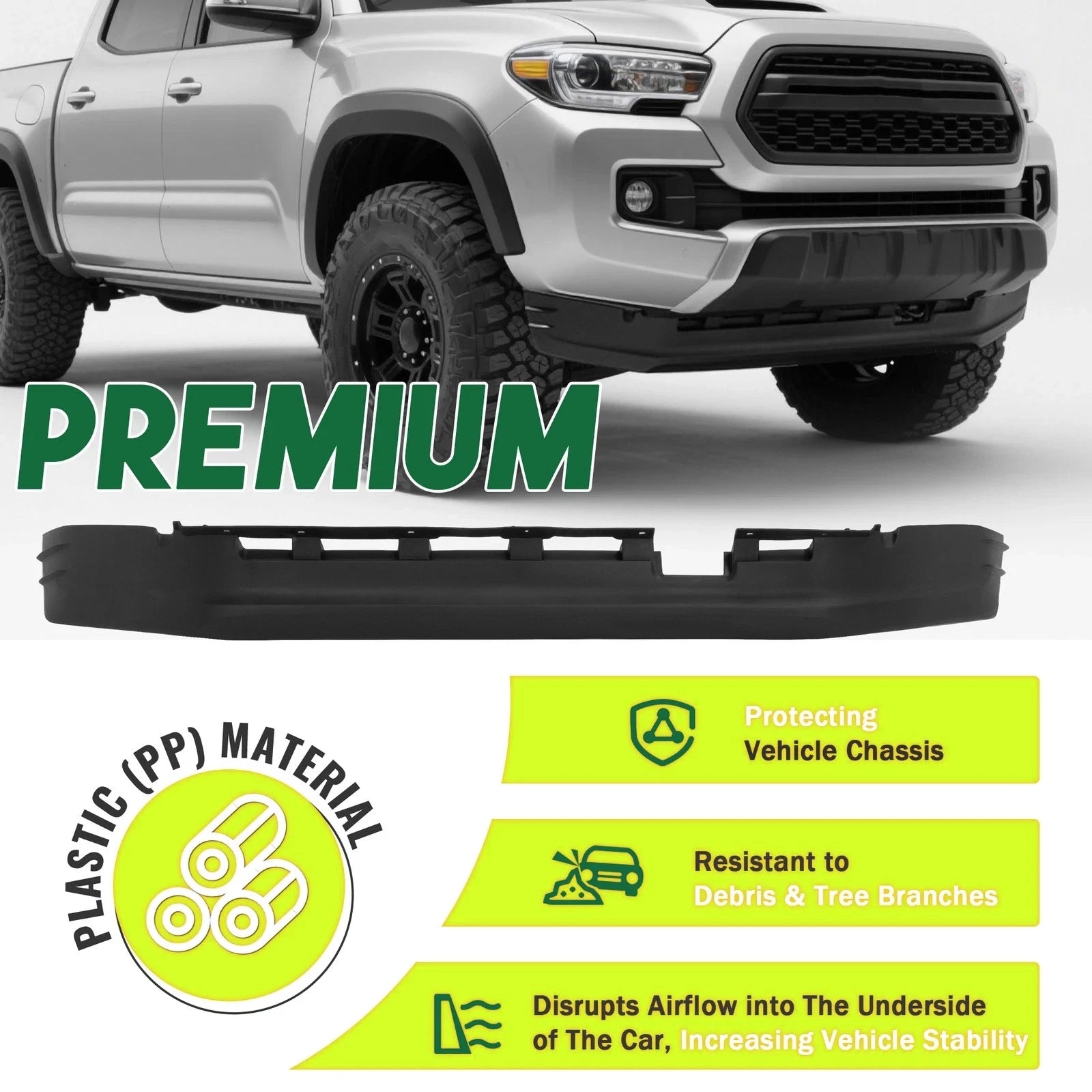 Front valance lower spoiler air dam for Toyota Tacoma (2016–2023)