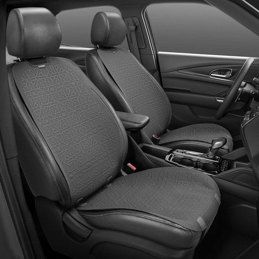 Set of 2 Universal Front Row Seat Covers for Car Truck Grey