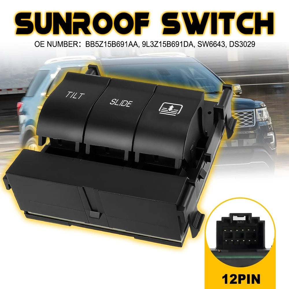 Sunroof Moon Roof Switch for Ford Explorer (2011–2017) BB5Z15B691AA