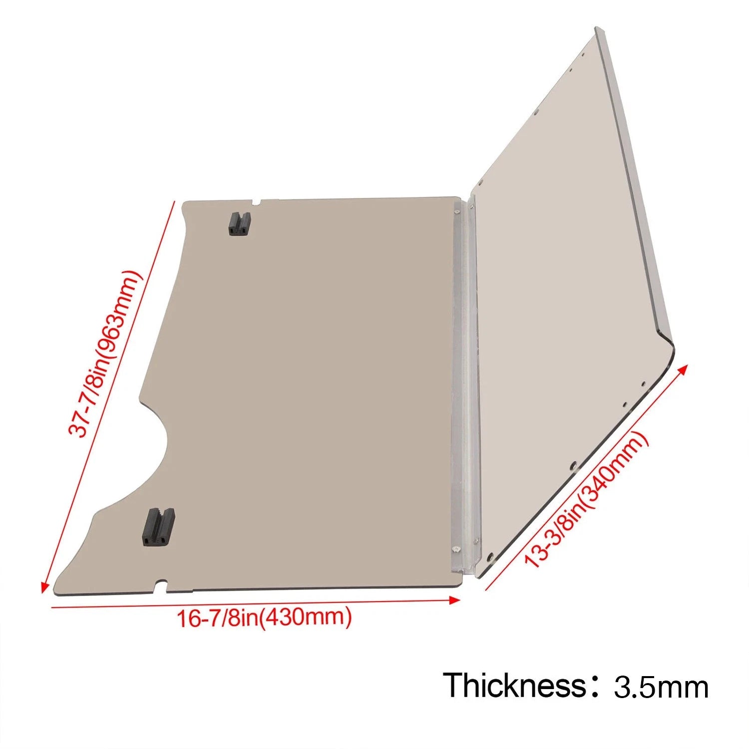Smoke Tinted Folding Windshield for EZGO RXV Golf Cart (2008-Present)